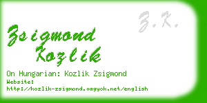 zsigmond kozlik business card